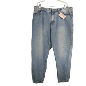 NEW Missguided Blue Jeans Womens Size 20 Riot Highwaisted Clean Mom Jean NWT